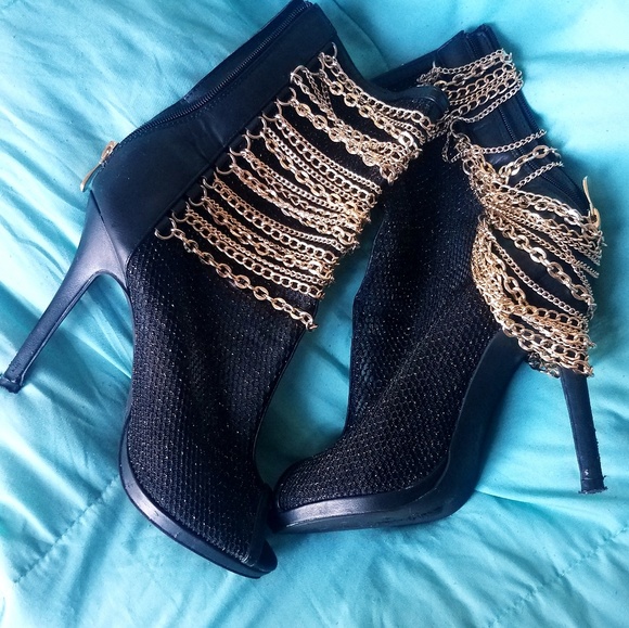 Open toe Chain Boots - Picture 4 of 6